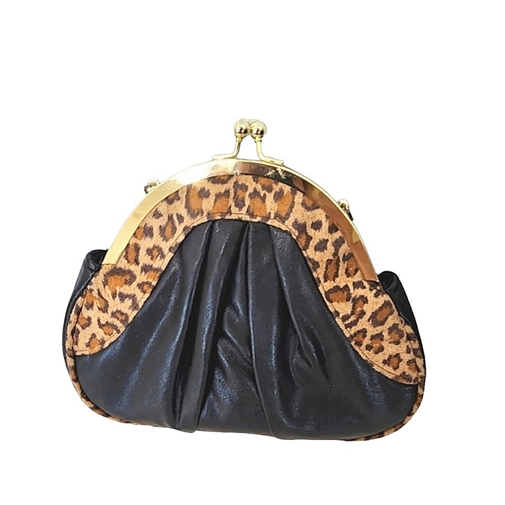 Unique bag leopard patterned tall clutch with snake ornament from Funk Me - Picture 4 of 10